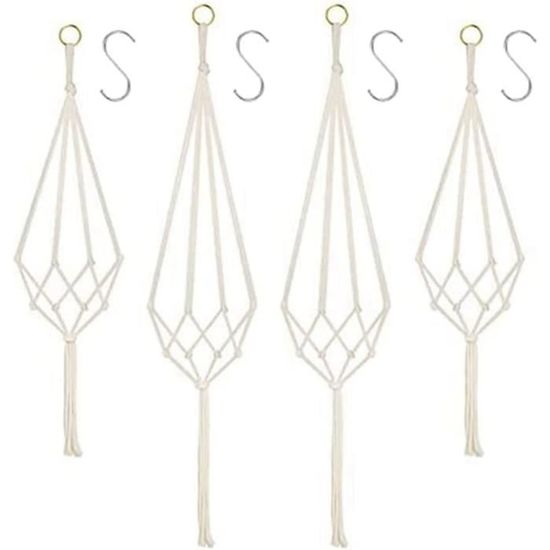 Lot De 5 Crochets Pour Panier Suspendu - 45 Cm Avec 4 Crochets, Pour Pots De Fleurs, Mangeoires, Lanternes