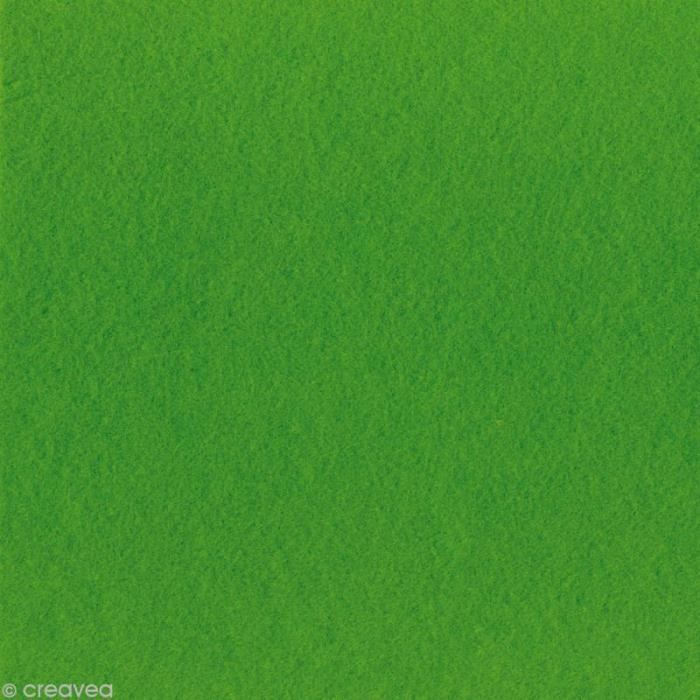 Feutrine épaisse - 2 mm - 30 x 30 cm - 32 couleurs Feutrine synthétique, couleur Vert gazon Dimensions : 30 x 30 cm Epaisseur : 2mm