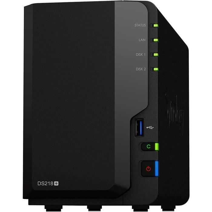 Synology DS218 + 2 Bay Bureau Boîtier NAS (Sans disque)