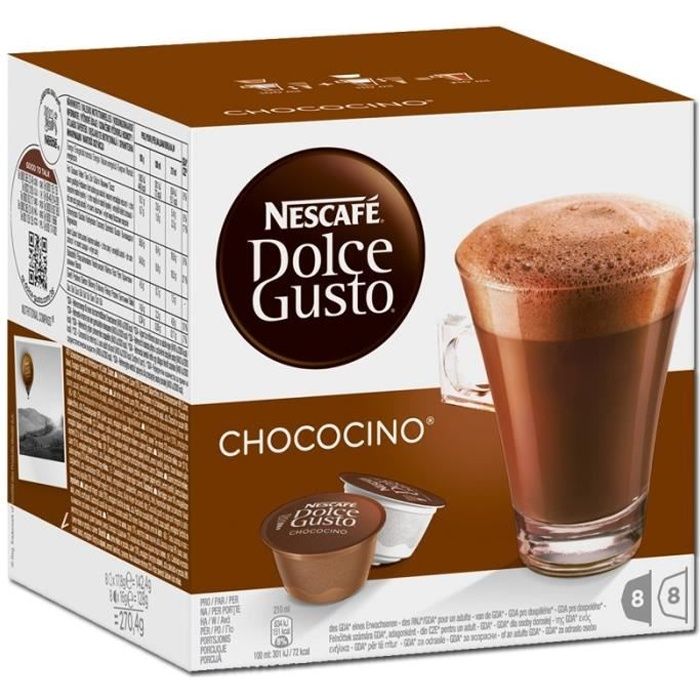 Nestlé Dolce Gusto Chococino, Café, Café au cacao, Boîte de 16 capsules