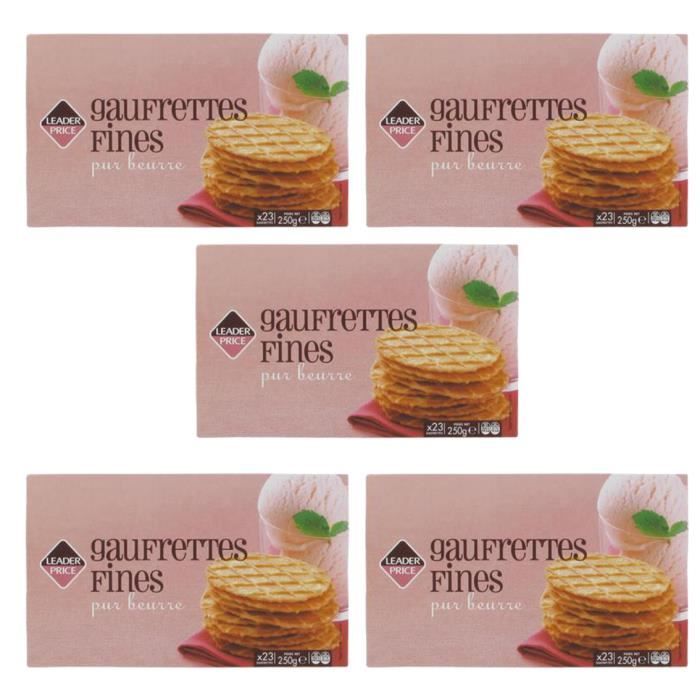 [Lot de 5] Biscuits gaufrettes fines pur beurre - 250g par paquet