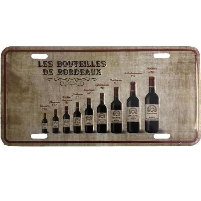 Plaque decorative metallique Les Bordeaux