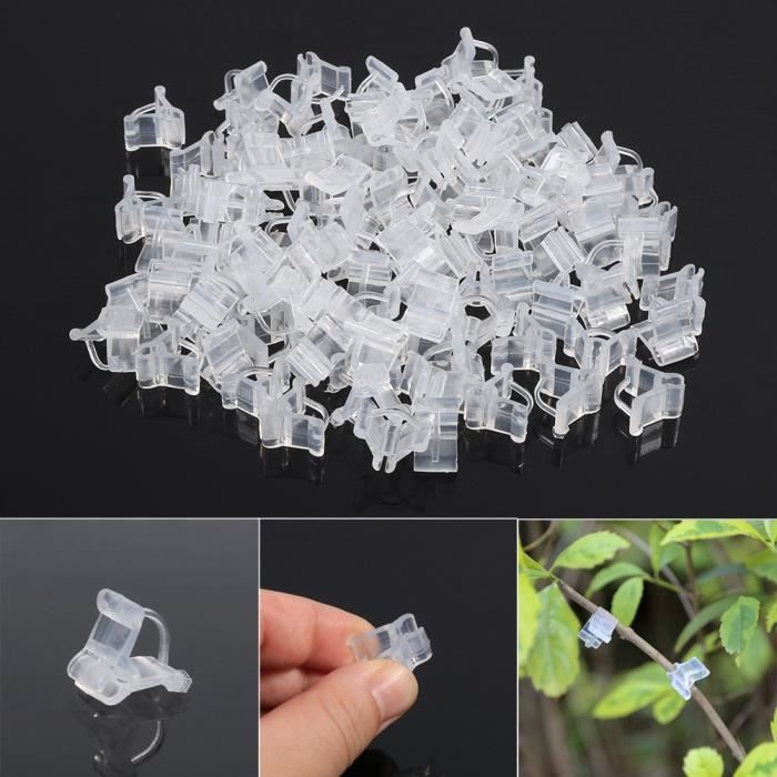 100 pieces de Clip de Greffage outil de jardinage transparent -ABI