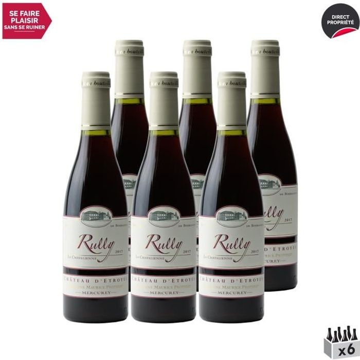 Rully Chatalienne Rouge 2017 - Lot de 6x37.5cl - Château d'Etroyes - Vin AOC Rouge de Bourgogne - Cépage Pinot Noir