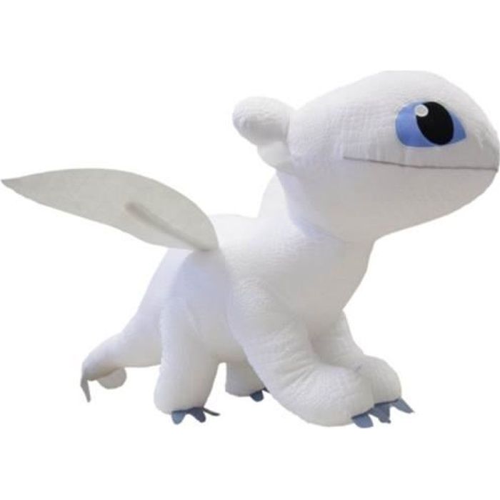 Peluche Dragon 3 Furie Eclair blanche dragons 30 cm