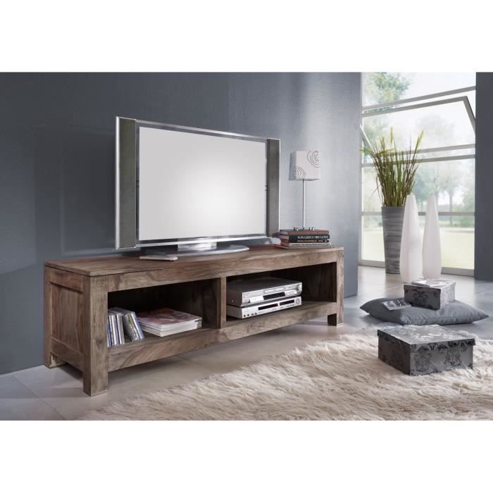 Meuble TV - Bois massif de palissandre huilé - NATURE GREY #0123