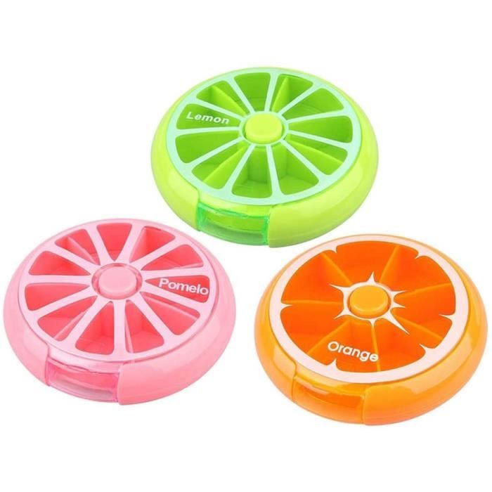 3 pièces Pilulier Journalier Voyage Boîte à Pilules en Plastique Distributeur pour Médicament et Vitamines161