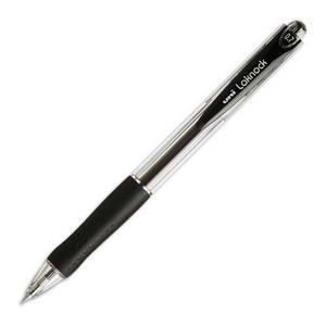 UNIBALL LOT de 12 Stylos à bille rechargeable pointe fine rétractable encre noire corps avec grip LAKNOCK