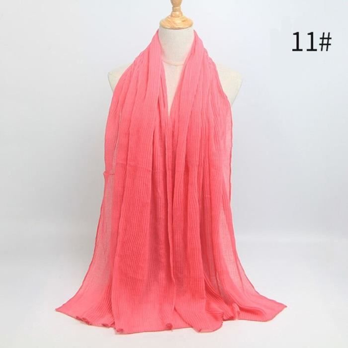 Foulard hijab en coton froissé, écharpe douce, écharpe chaude, écharpe chaude, châle, 25 couleurs, Design hiver, tendanc DY5174