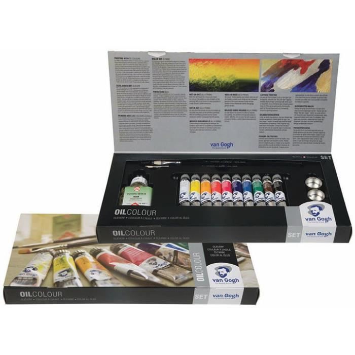 VAN GOGH Artistes Peinture à l'huile Set Assorted Couleurs et accessoires 10 x 20 mL