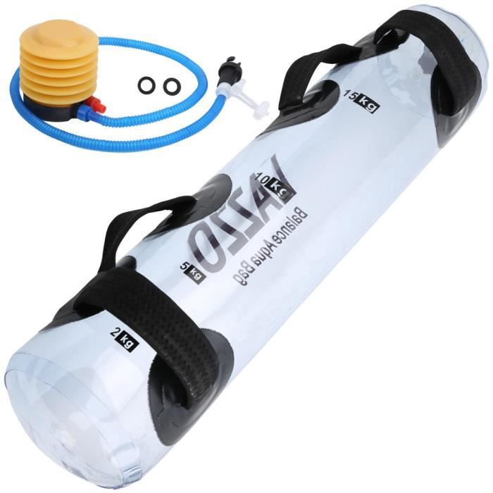 Drfeify Équipement de musculation Sac de Poids d'Eau 20kg Entraînement Muscle Entraîneur d'Équilibre en PVC Transparent pour