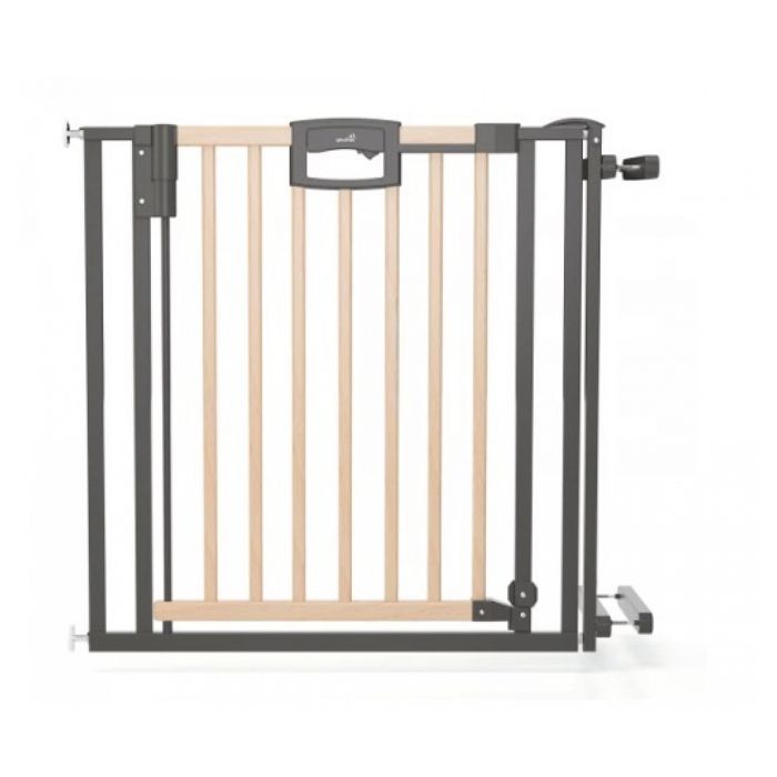 Barrière de porte et d'escalier Easylock Wood Plus 84,5 cm - 92,5 cm Natur-Anthrazit