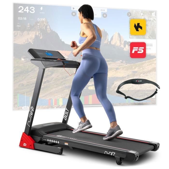 HS HOP-SPORT Tapis de Course HS-1400LB Bolt / Tapis Roulant électrique Pliant / 12 Programmes d'entraînement / Max. 130 kg