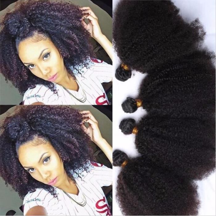 HUIXIN-4 Tissages cheveux malaysien remy hair afro kinky curly cheveu humain weft 28 28 28 28POUCES