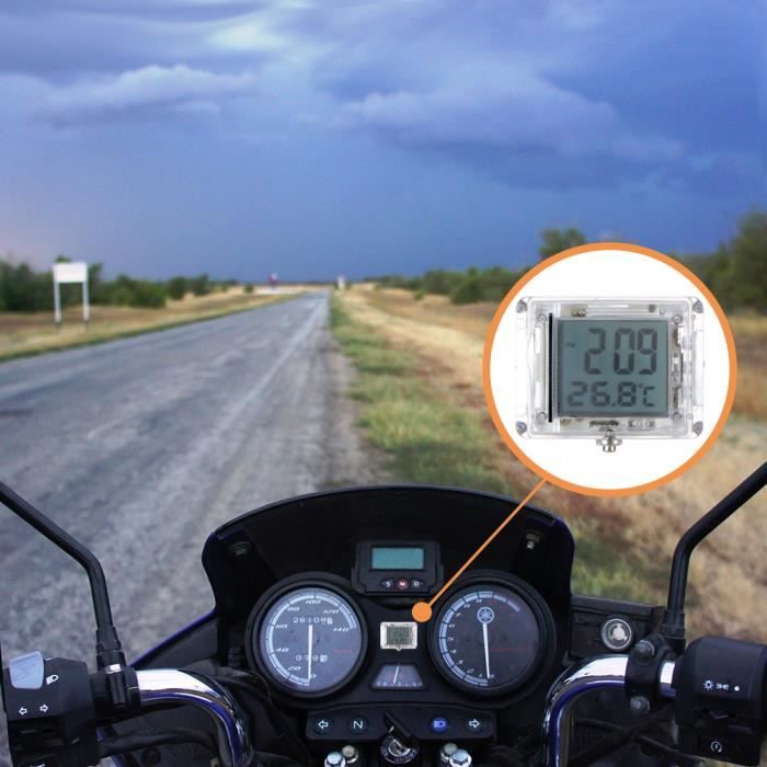 mini-montre illuminée par rétro-éclairage de moto imperméable pour montre de vélo, conception de la température de temps