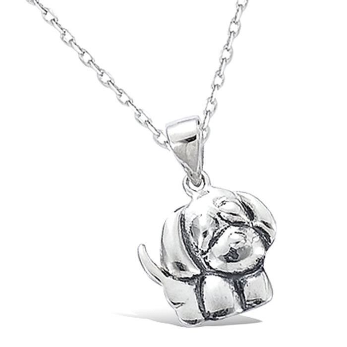 Pendentif en Argent 925-000 Rhodié - Chien