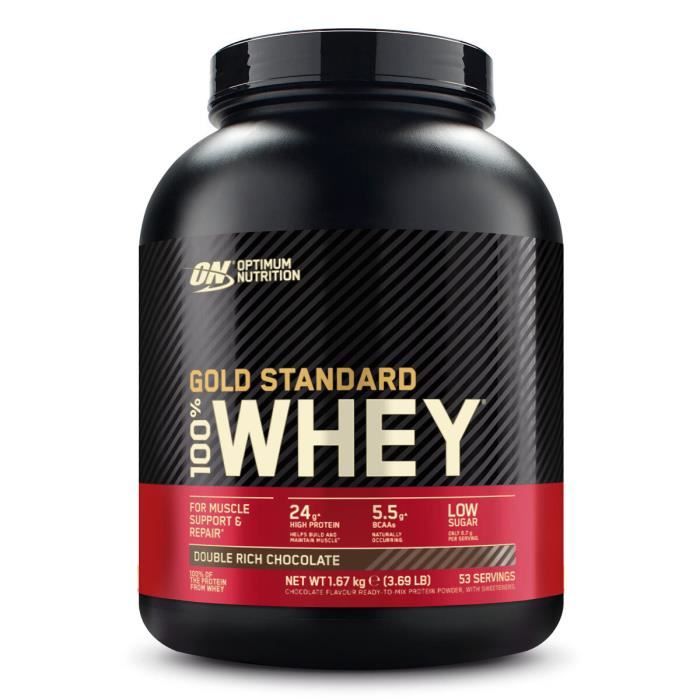 Gold Standard 100% Whey Protéine 1,67kg CHOCOLAT avec Whey Isolate 53 Portions 1670g