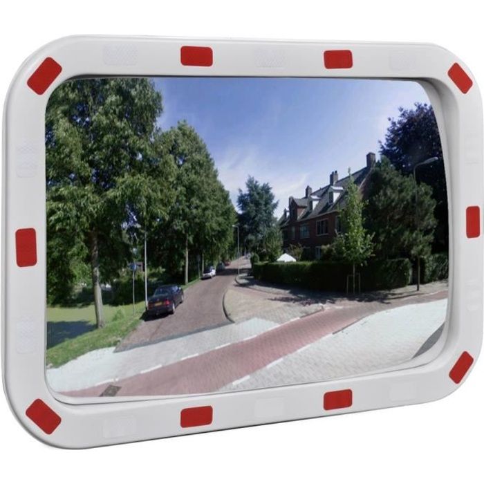 vidaXL Miroir de trafic convexe rectangulaire 40x60cm avec réflecteurs