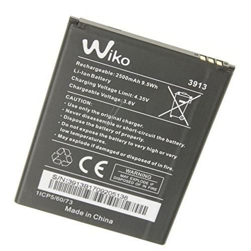ORIGINAL Batterie Wiko - Type 3913 - 2500mAh 9,5Wh pour Wiko Lenny 4 et Wiko Lenny 4 Plus