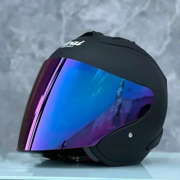 Demi-casque Moto Homologué DOT Biker Universe - Noir Mat, Léger, Fermeture Rapide, Fabriqué Aux USA