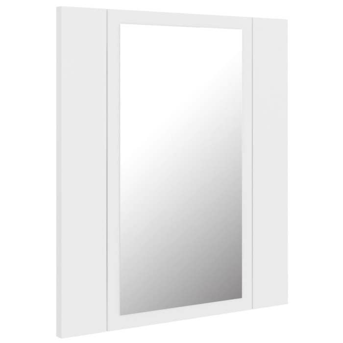 Armoire salle de bain à miroir led 40 x 12 x 45 cm acrylique blanc Armoire salle de bain à miroir led 40 x 12 x 45 cm acrylique blanc