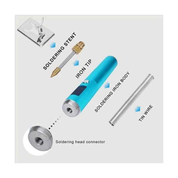 Outil Bricolage électronique Kit Fer à Souder 60W SREMTCH - Température Réglable 200-450°C - 5 Pannes, Pompe à Dessouder, Support Fer Soudage Température Réglable