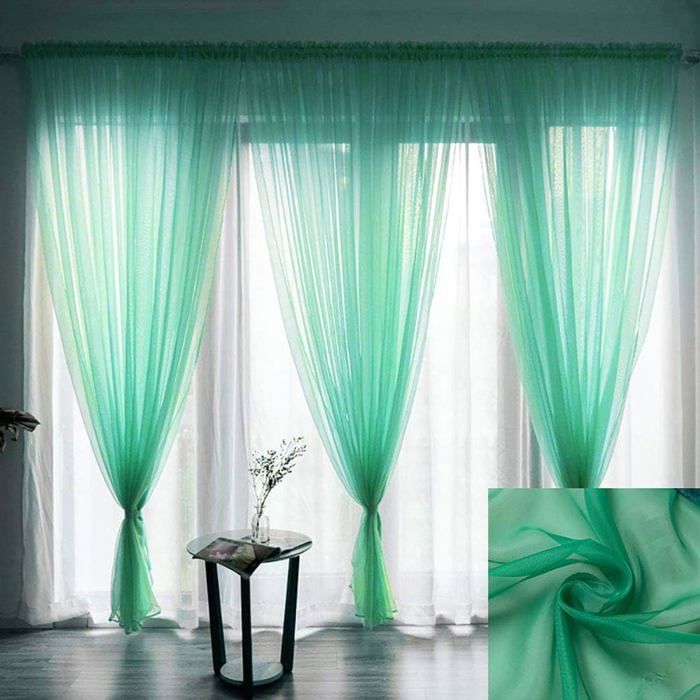 Mnsruu Lot de 2 rideaux en voile transparent doux licorne fantaisie pour chambre à coucher salon 140 x 198 cm