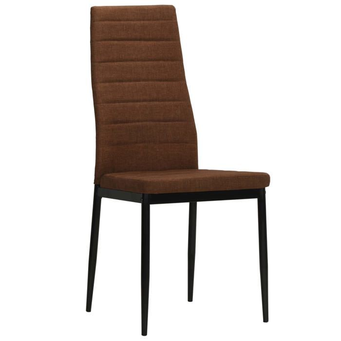 Chaises à manger - MANGO - lot de 6 - marron tissu - 40x43x(71-855) cm