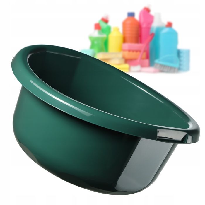 KADAX Bassine en Plastique pour le Lavage à la Main des Vêtements et de la Vaisselle Dotée dune Forme Ronde (11L Vert)