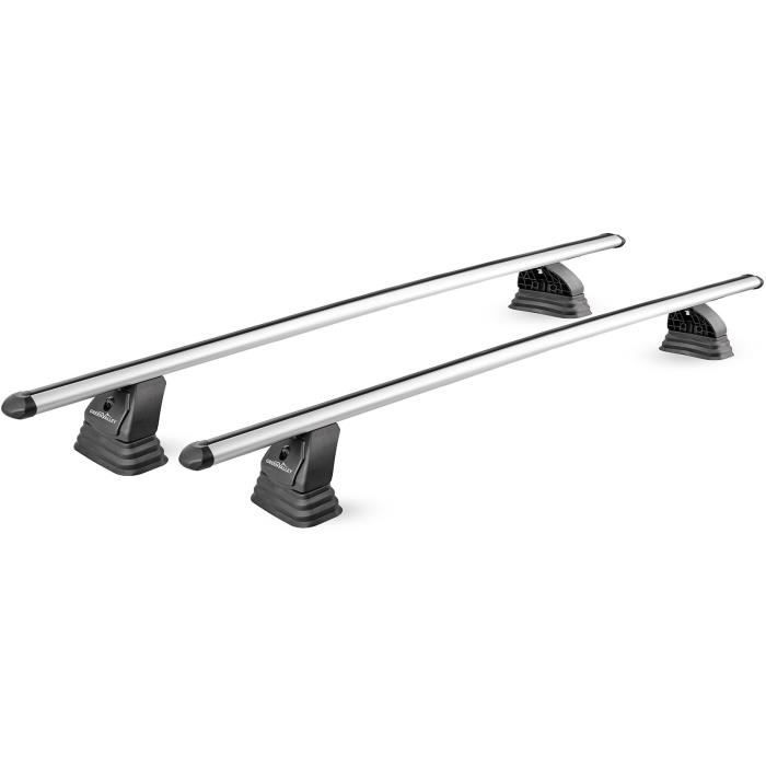Barres De Toit Universelles En Aluminium - Lot De 2, Charge Max 75 Kg - Pour Voitures Sans Rails (largeur Toit < 1300 Mm) - 2