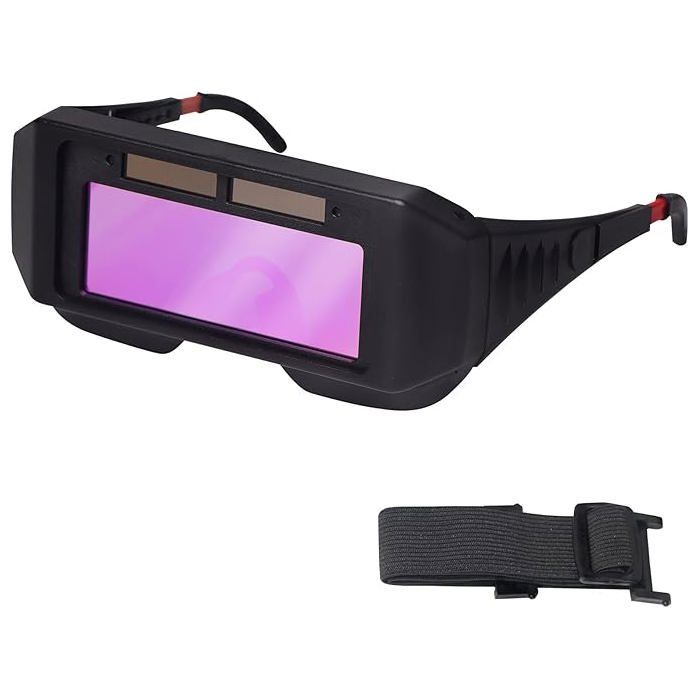 Masque De Soudure à Assombrissement Automatique - Lunettes Amovibles, Bandeau Réglable, Protection Choc