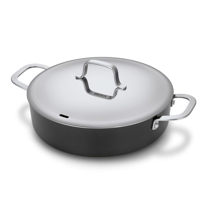 Sauteuse en aluminium 2 anses avec couvercle 28 cm Maestro - Beka