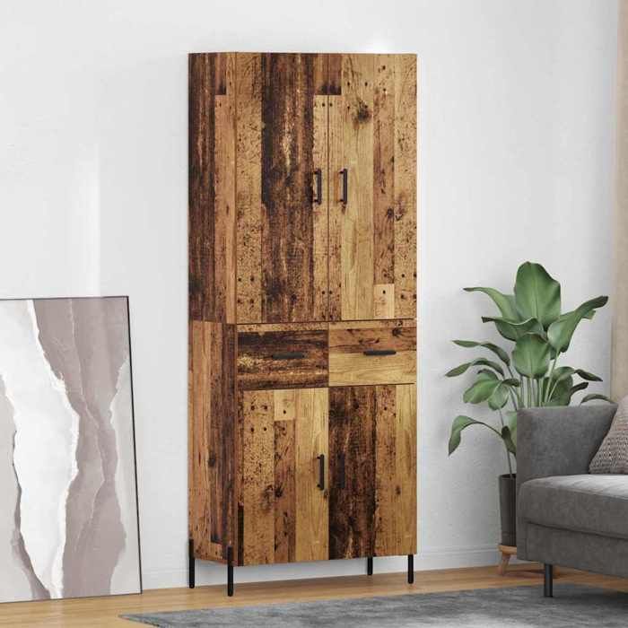 Moderne Haut Armoire - Commode/Buffet Haut contemporain - Bois Ancien 69 5 x 34 x 180 cm Bois dingénierie@FR(330032）
