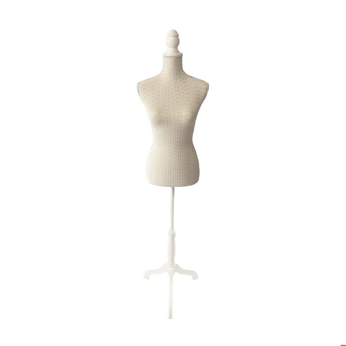 Relaxdays Manichino Da Sarta Donna, Regolabile 130-167 Cm, Con Base In Legno, Taglia 36/38, Motivi Parigini, Multicolore