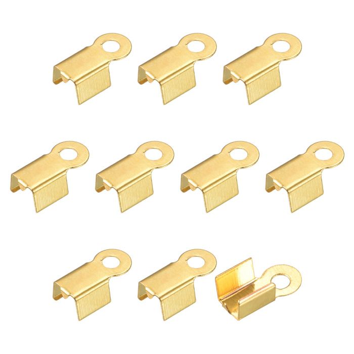 Sourcing Map 30Pcs Métal Fermeture éclair Bouchons, Rectangle Tirez Extrémités Supérieures Clip Queue Rechange Avec Vis Pour Bricolage Artisanats, Bagages, Clair Doré