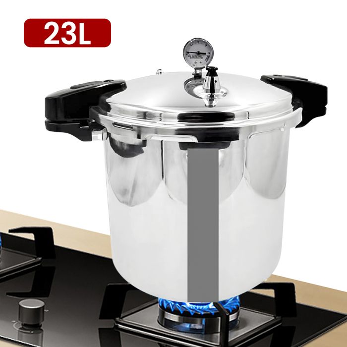 Autocuiseur avec manomètre 100 kPa 10 psi antidéflagrant compatible avec les plaques à induction - 23 L