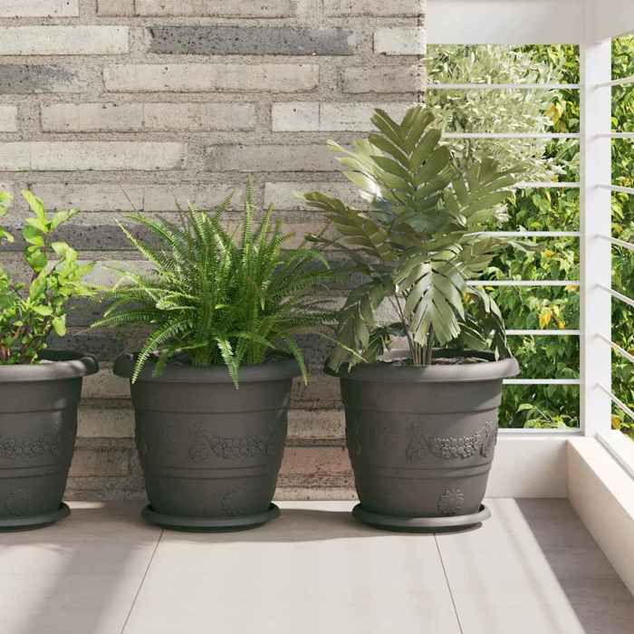 vidaXL Pot à fleurs rond 6 pcs Ø 26 x 21 5 cm Plastique - vue 4
