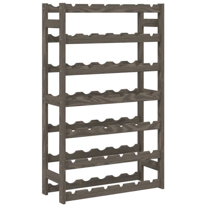 Seasonal SaleCasier à bouteilles 1 PC SWEETY - PORTE-BOUTEILLE - stable - pour 42 bouteilles gris bois pin solide 526909