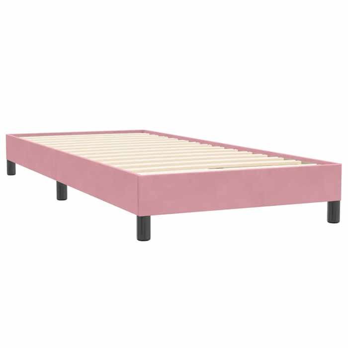 Lit 100x220cm - VIDAXL - Sommier à lattes de lit sans matelas - rose velours L16207