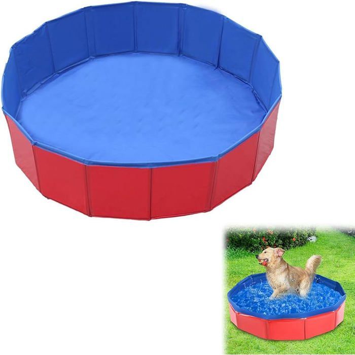 Piscine pour Animaux Petite Piscines pour Chien Pataugeoire pour Bain et Jeux Bassin de Jeu 50x10 cm pour Chats et Rouge