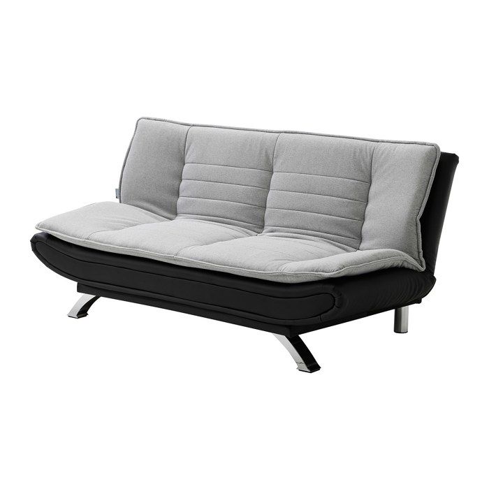 Canapé convertible clic-clac en tissu gris et noir DEMIDO