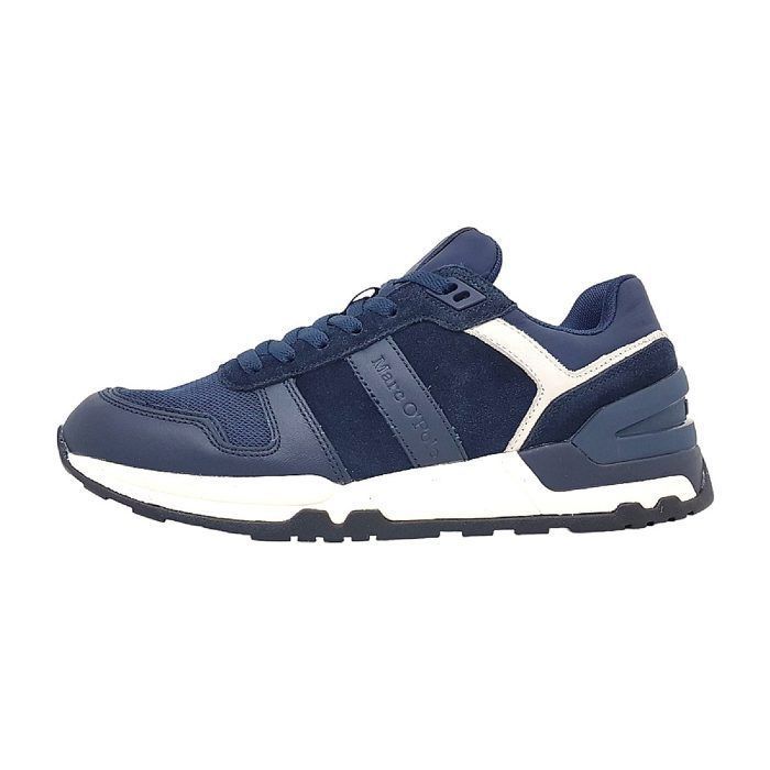 Hommes Marc OPolo chaussure à lacets sportive Peter Textile Lacets Plat - 890 marine