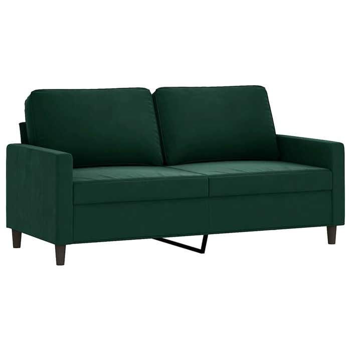 Canapé à 2 Places Vert Foncé 158 x 77 x 80 cm en velours et métal et textilène avec accoudoirs et oreillers inclus pour Salon 567932