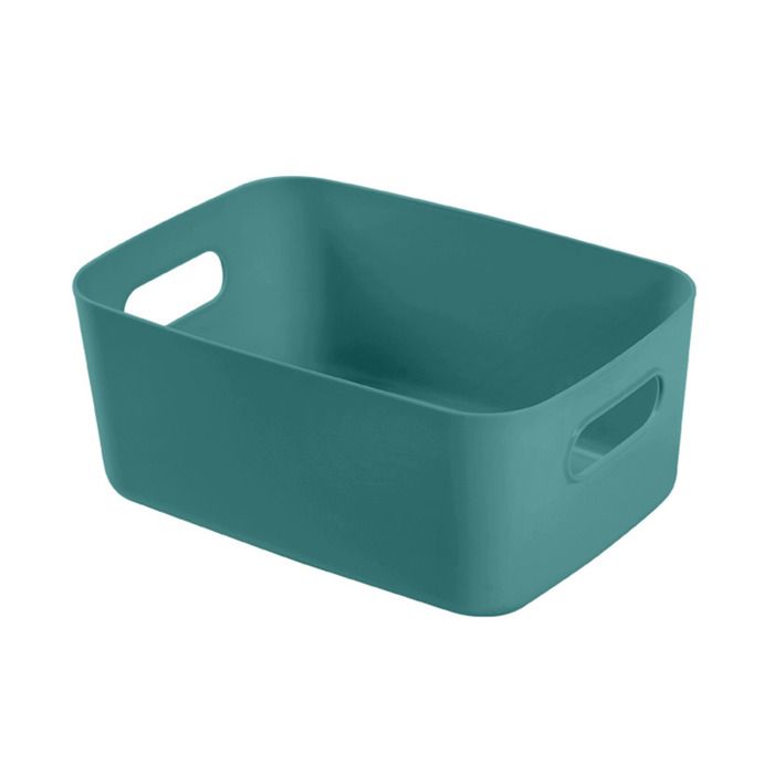 Tbest Paniers de bureau de poignée Panier de Rangement de Bureau Boîte de Rangement Cosmétique PP Organisateur meuble bac S Verte