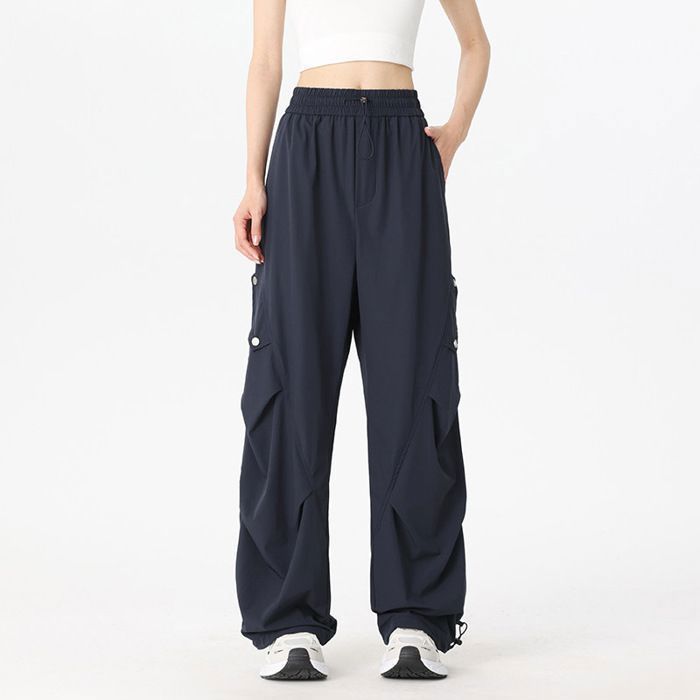 Pantalon de Randonnée Femme Imperméable Léger Séchage Rapide Pantalon Montagne Trekking Extérieur Avec Poches - Bleu Marine