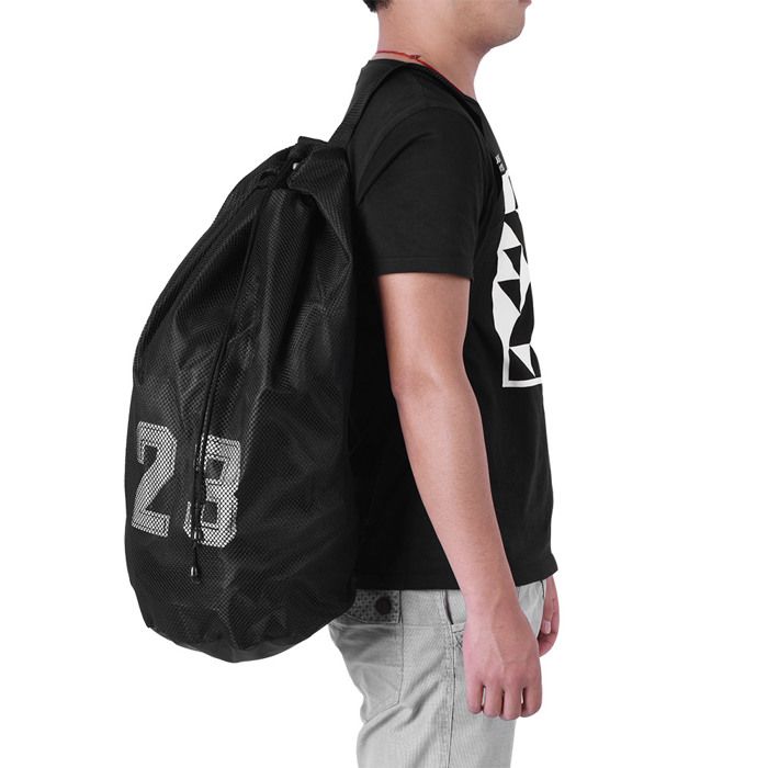 AUCUNE Sac à balle Sac à dos en pour entraînement de basket-ball Football exercice sac à cordon dépaule sport ballon Bleu Noire