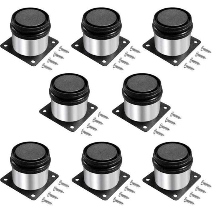 Pieds de meuble réglables - 5 cm - Acier inoxydable - Hauteur réglable 0-15 mm - Antidérapant - Capacité 100 kg JELMAVO