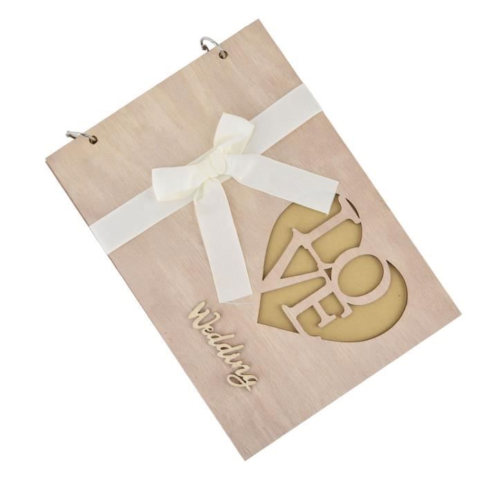 Livre D'or Pour Le Mariage Unique Avec Des Coeurs En Bois 100 Pcs