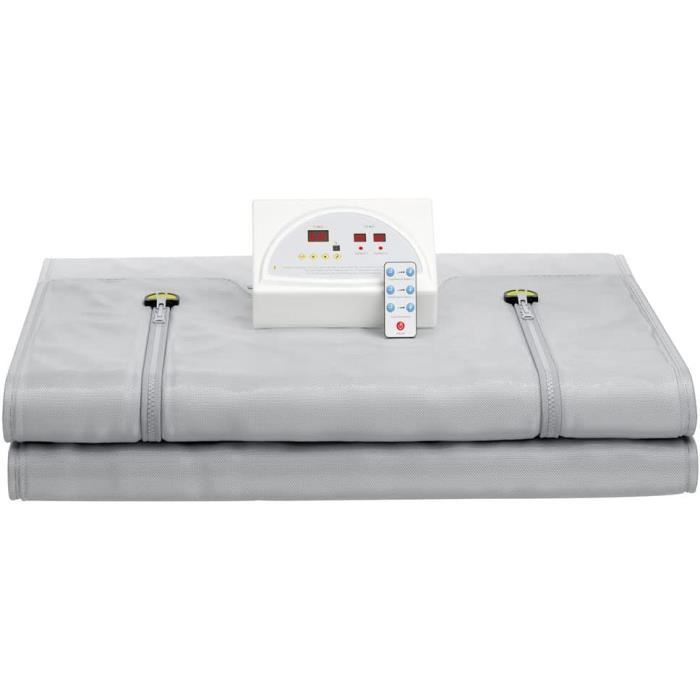 Couverture de Sauna Infrarouge,Aomdom 220V 2 zones Couverture Sauna Chauffante SPA Portable à Domicile de Detox