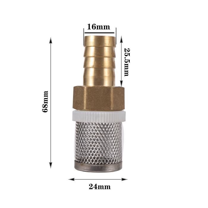 POFET Crépine Pompe à Eau 3/8 Pouces 50 Mailles Acier Inoxydable - Filtre RV